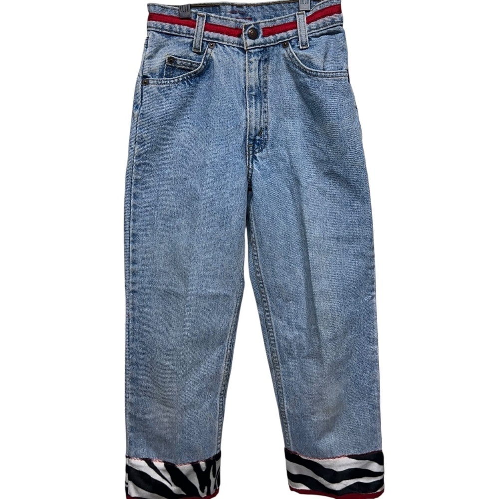 Vintage Custom Embellished Levi's 550 Orange Tabs Kids